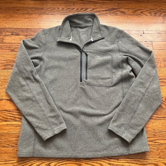 LL Bean Slightly Fitted 1/2 Zip Sweater Mens M Gray Fleece Gorp Hiking Casual - Picture 1 of 5